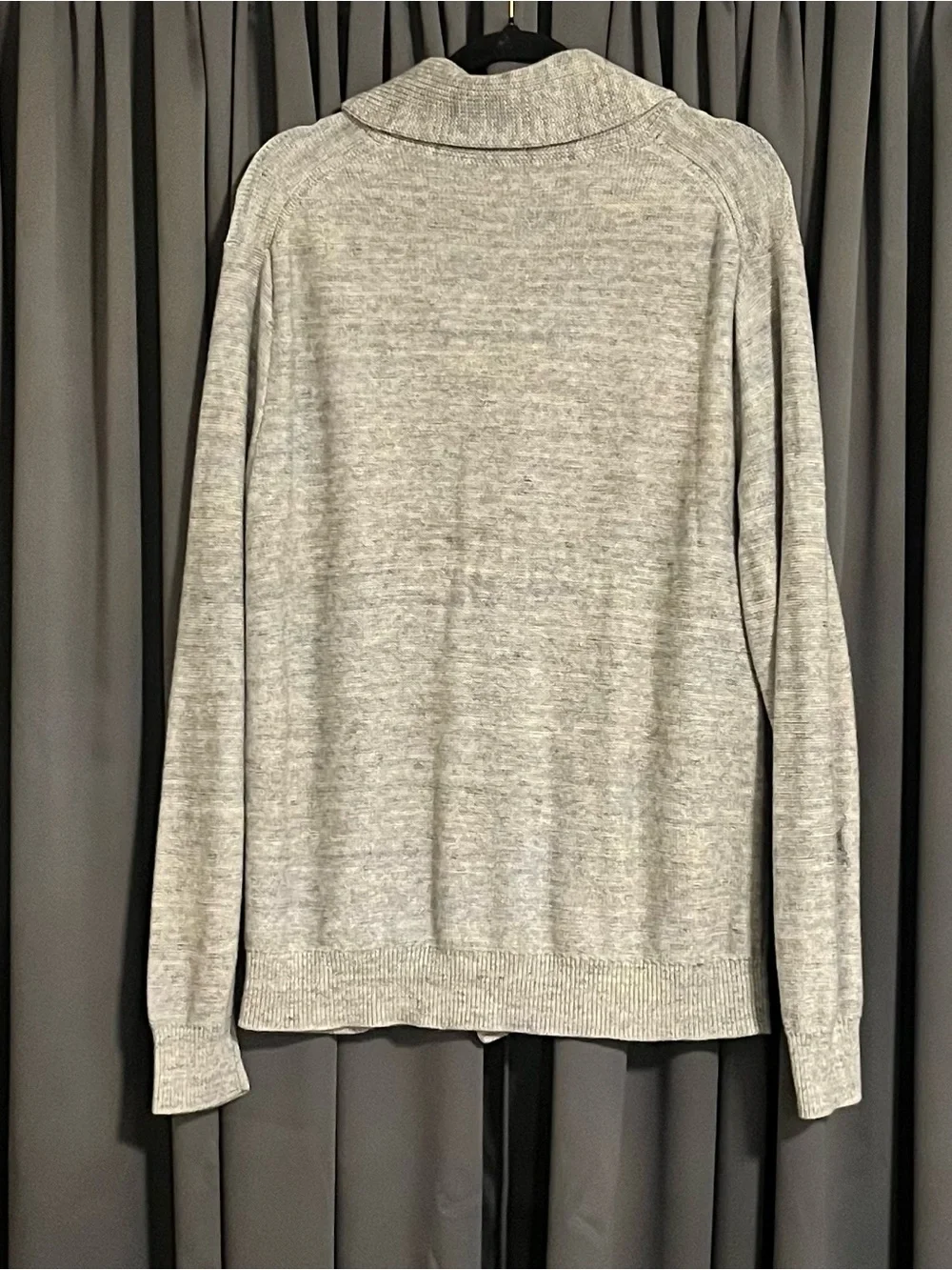 J. Crew Men’s Shawl Collar Cardigan in Light Gray